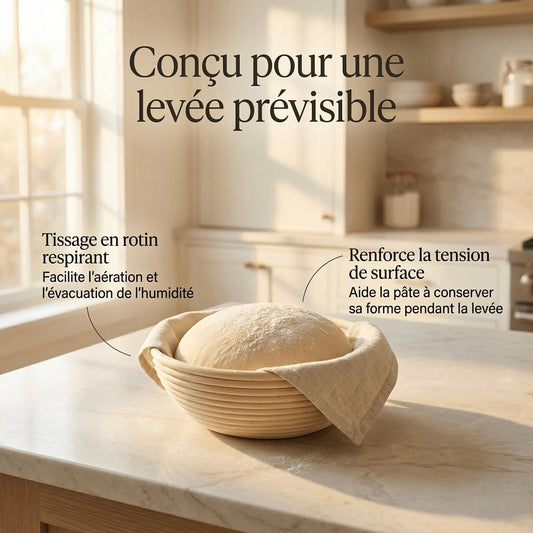 Banneton à pain en rotin naturelle